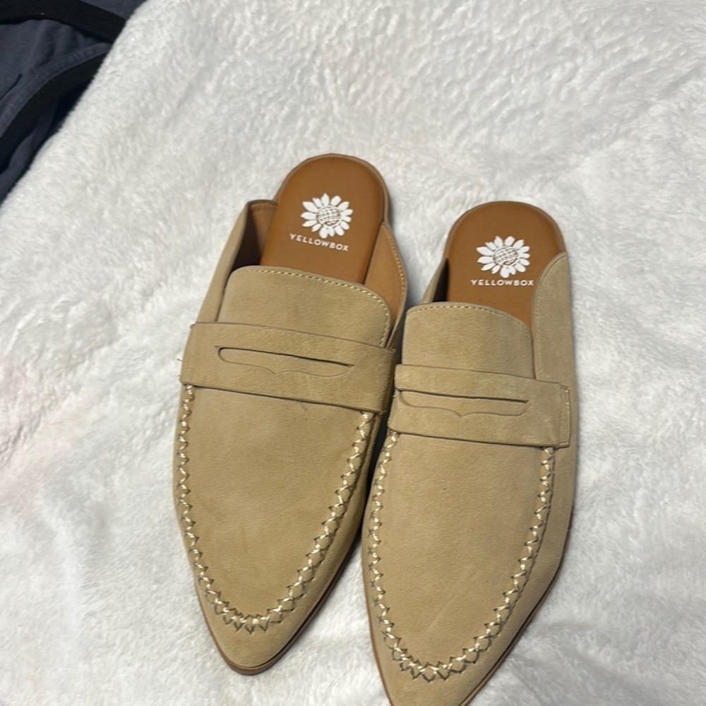 Yellow Box Tan Suede Slip-On Loafers
